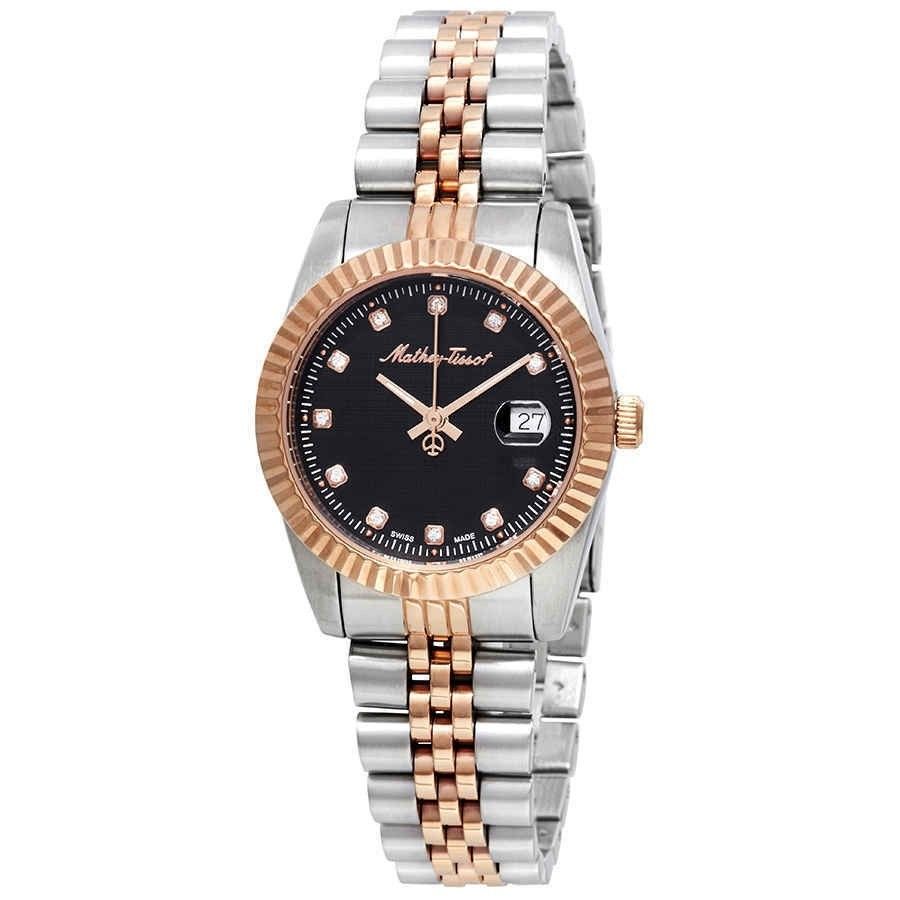 Mathey-Tissot Mathy III Two Tone Stainless Steel Black Dial Quartz D810RN Women's Watch