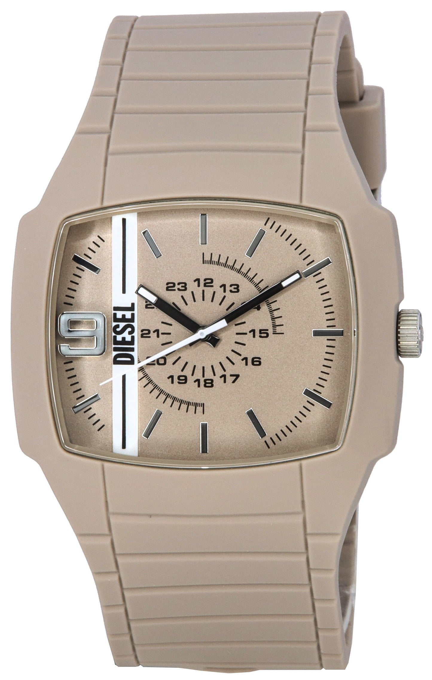 Diesel Cliffhanger 2.0 Silicone Strap Beige Dial Quartz DZ2167 Men's Watch