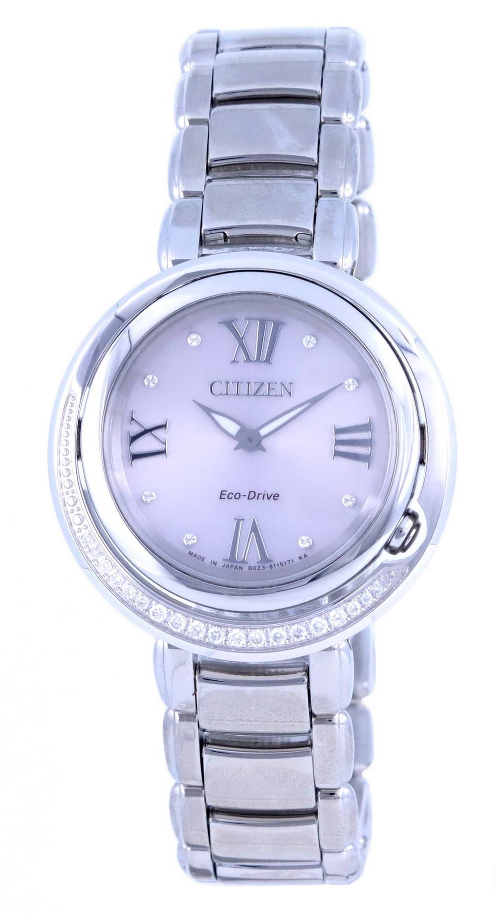 Citizen Diamond Accents Stainless Steel Silver Dial Eco-Drive EX1120-53X Women's Watch