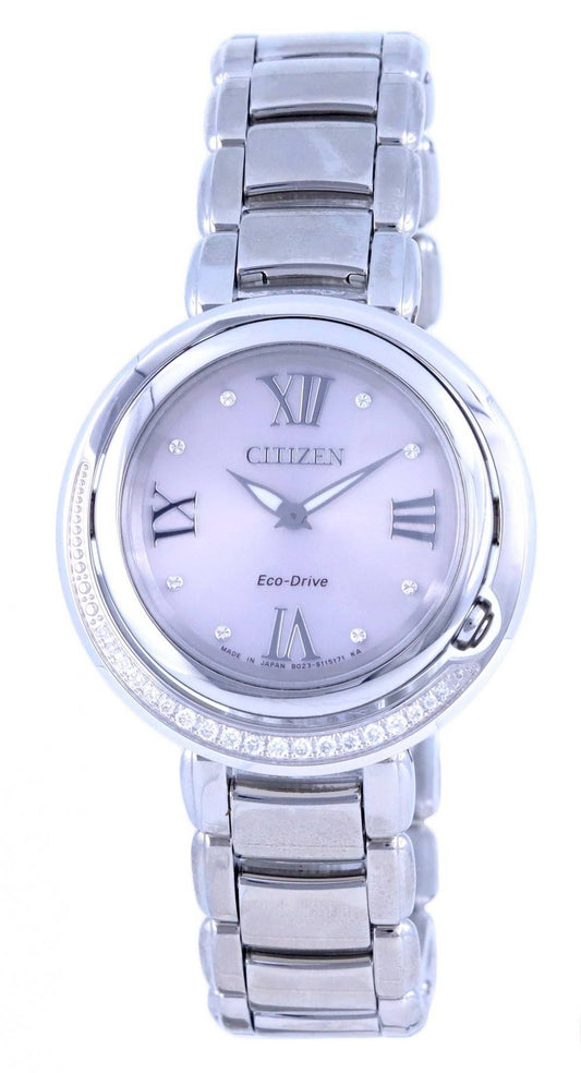 Citizen Diamond Accents Stainless Steel Silver Dial Eco-Drive EX1120-53X Women's Watch