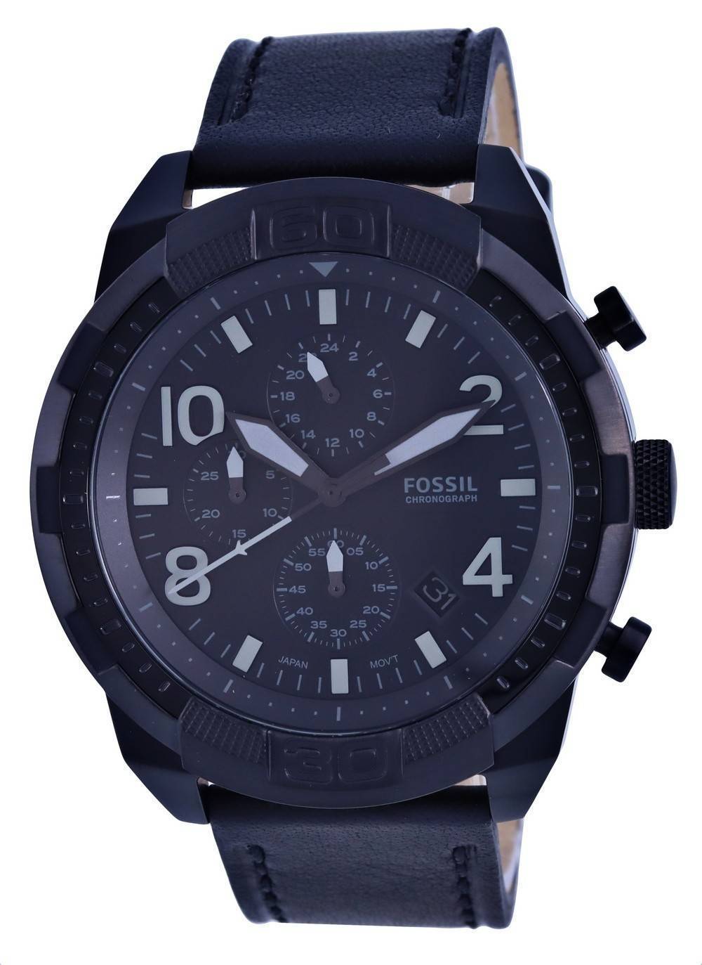 Fossil Bronson Chronograph Leather Black Dial Quartz FS5874 Men's Watch