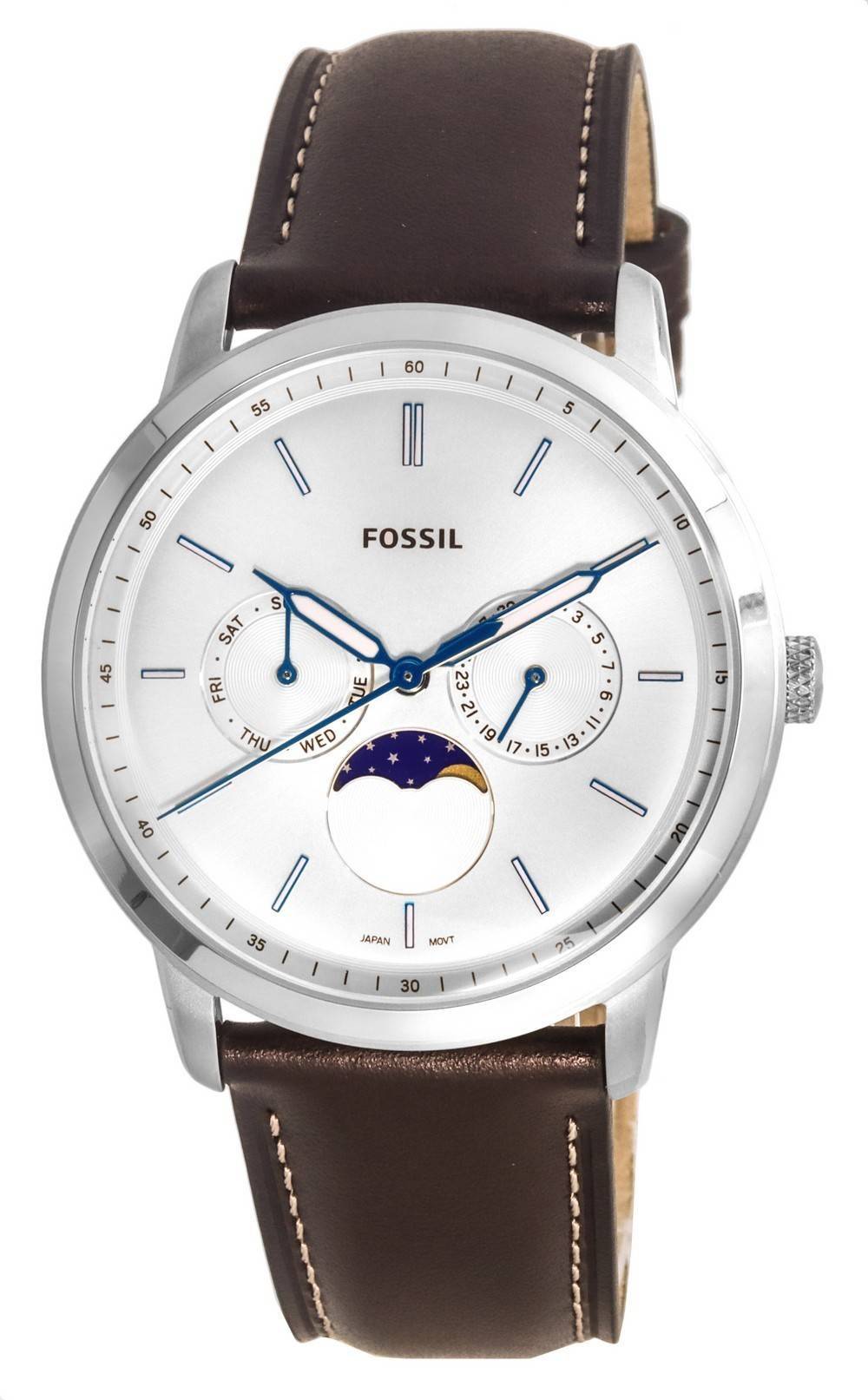 Fossil Neutra Minimalist Moonphase Silver Dial Quartz FS5905 Men's Watch