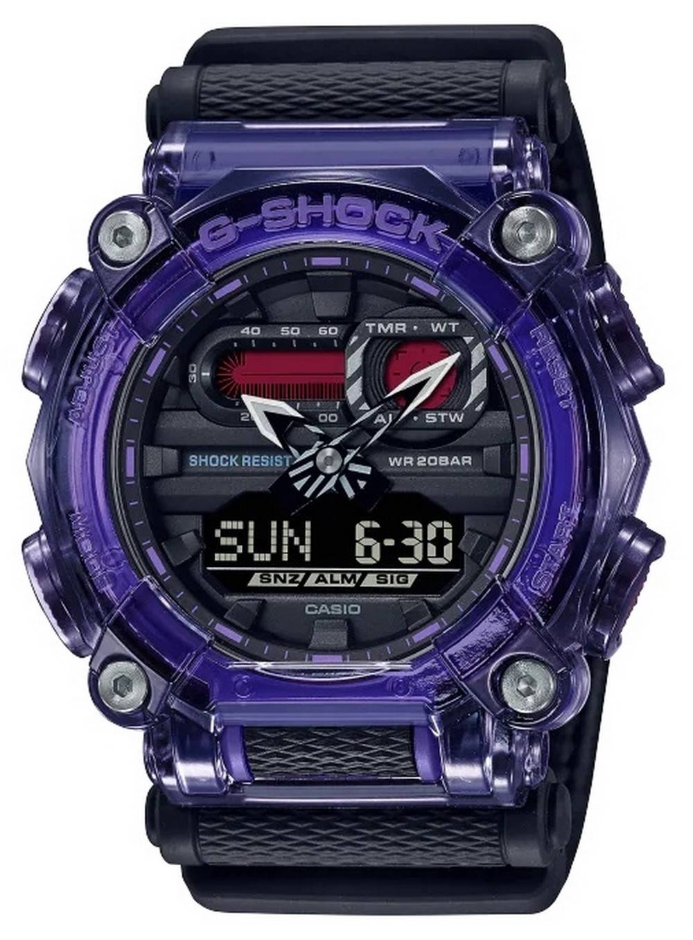 Casio G-Shock Tech Skeleton World Time Analog Digital GA-900TS-6A GA900TS-6 200M Men's Watch