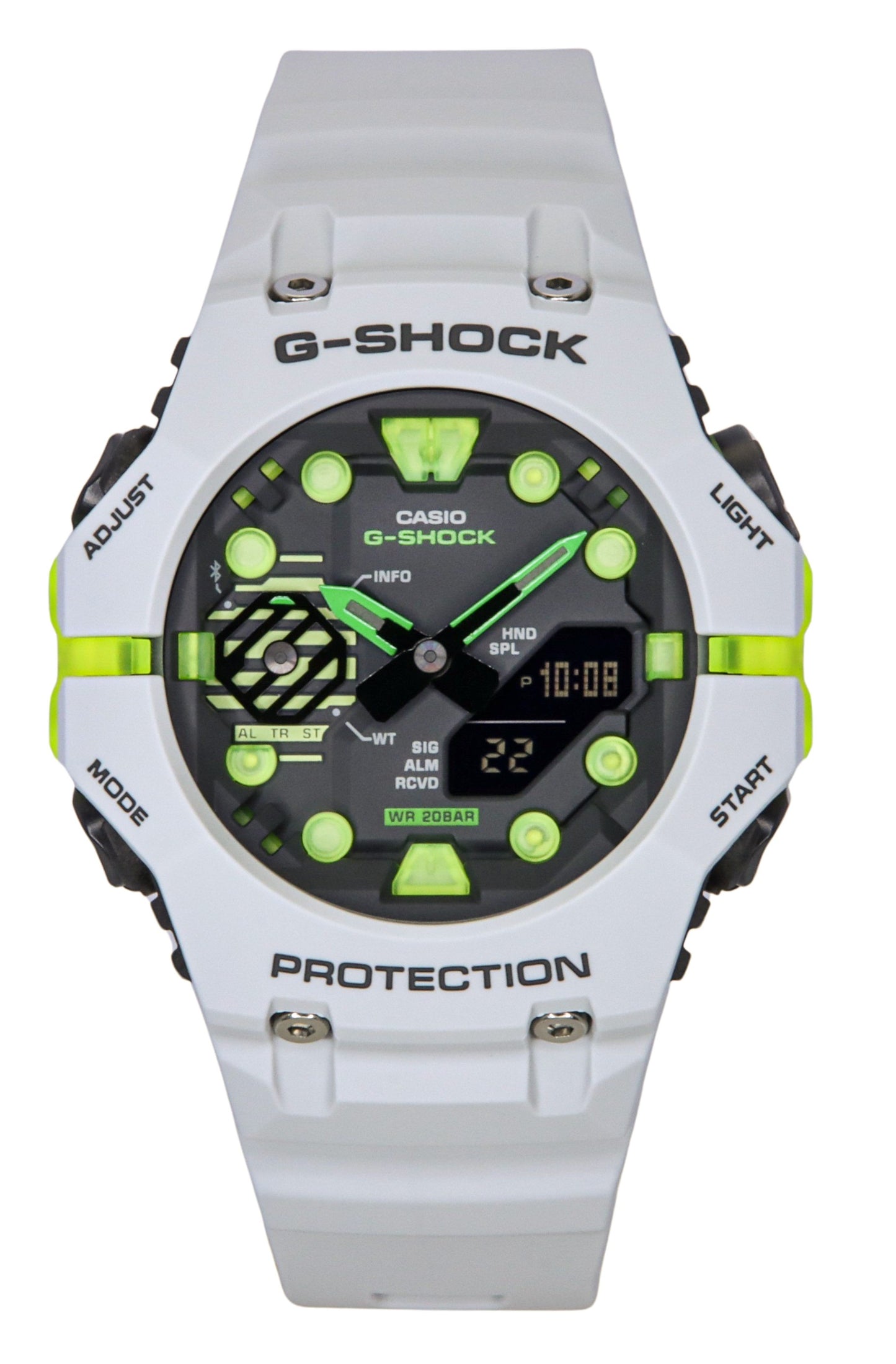 Casio G-Shock Analog Digital Smartphone Link Resin Strap Grey Dial Quartz GA-B001MW-8A 200M Men's Watch