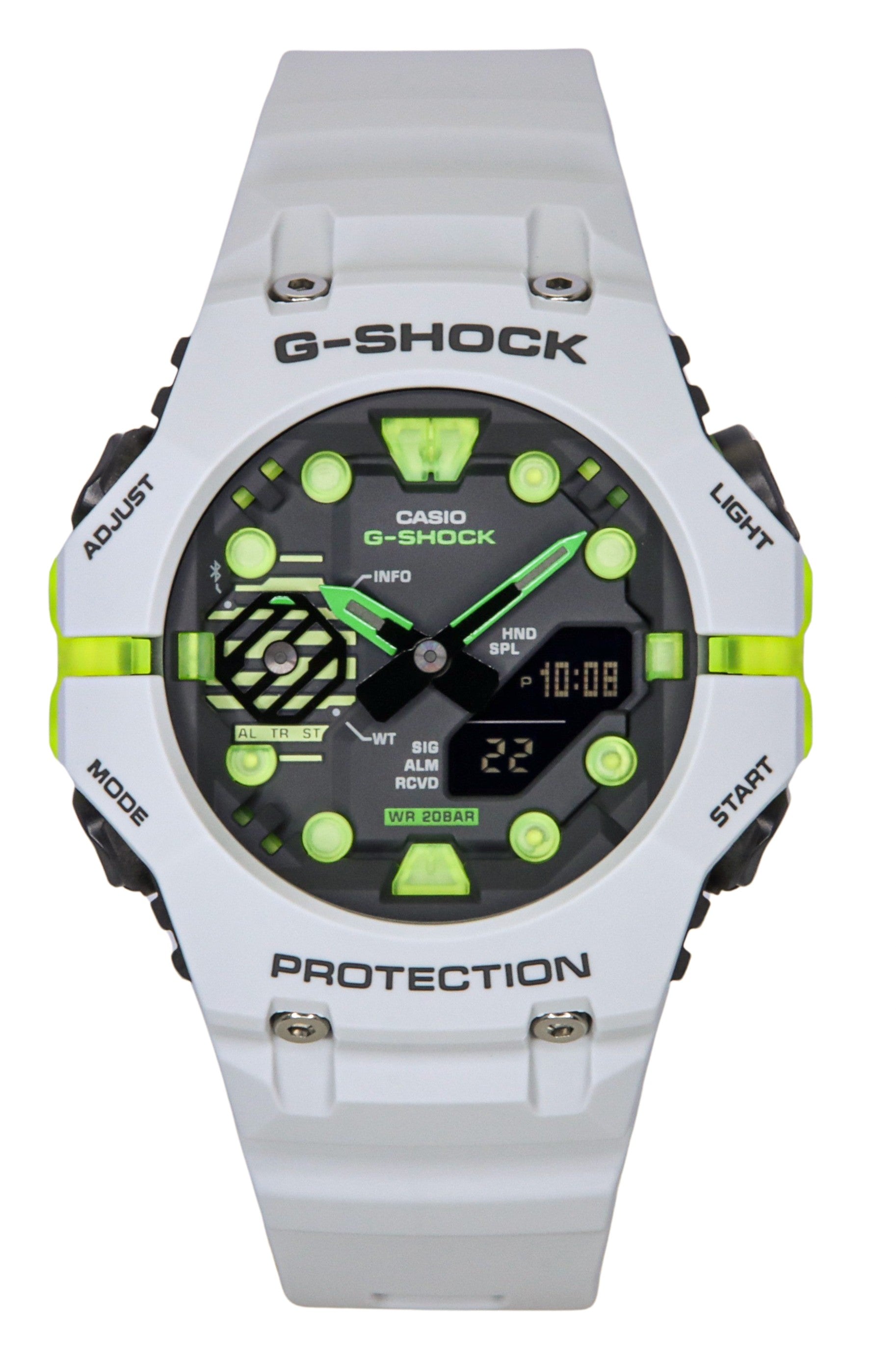 Casio G-Shock Analog Digital Smartphone Link Resin Strap Grey Dial Quartz GA-B001MW-8A 200M Men's Watch
