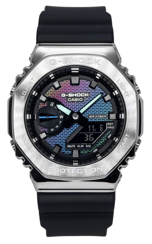Casio G-Shock Analog Digital Rainbow Brick Wall Multicolor Dial Quartz GM-2100RW-1A 200M Men's Watch