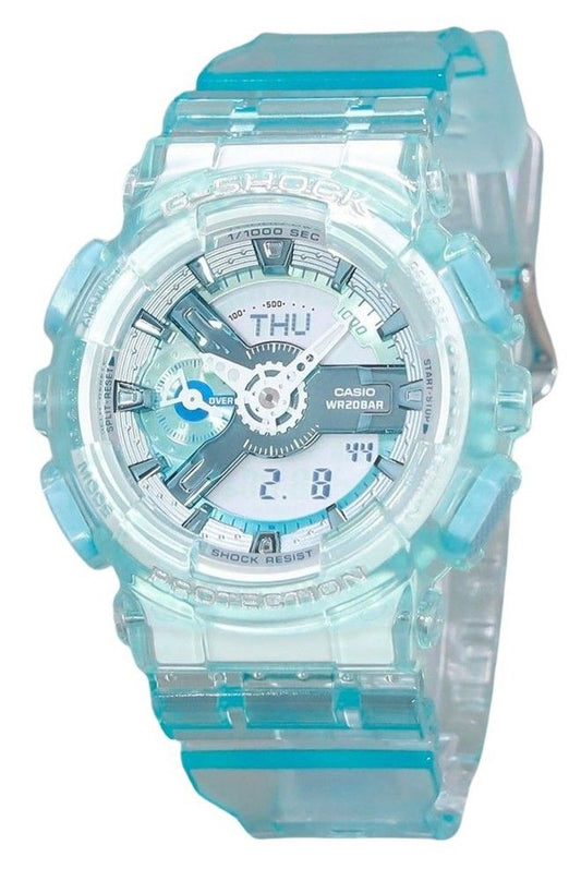 Casio G-Shock Analog Digital Virtual Worlds Translucent Light Blue Multicolor Dial Quartz GMA-S110VW-2A 200M Women's Watch