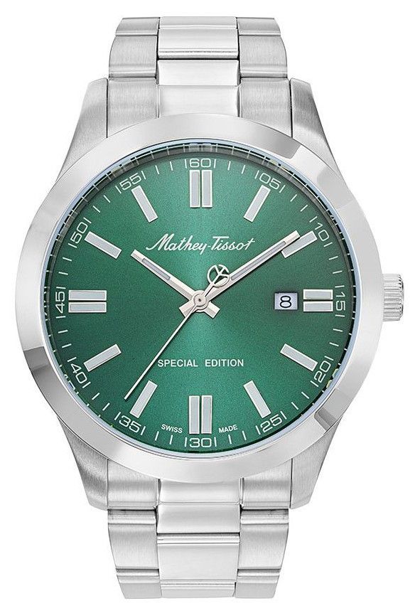 Mathey-Tissot Mathy I Jumbo Special Edition Stainless Steel Green Dial Quartz H455VE Men's Watch