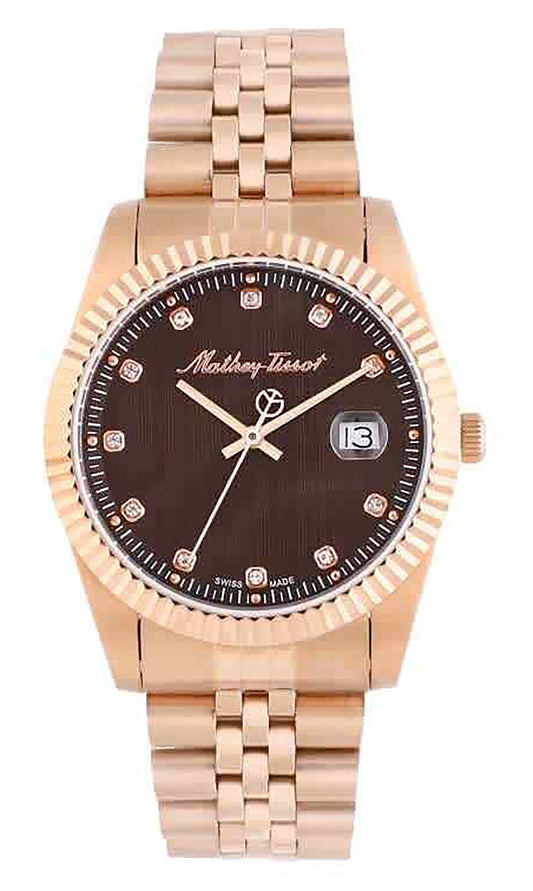 Mathey-Tissot Mathy II Rose Gold Stainless Steel Brown Dial Quartz H710PRM Men's Watch