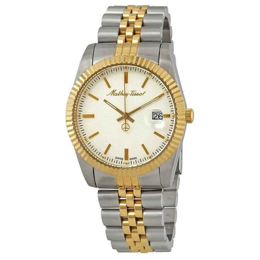 Mathey-Tissot Mathy III Two Tone Stainless Steel White Dial Quartz H810BI Men's Watch