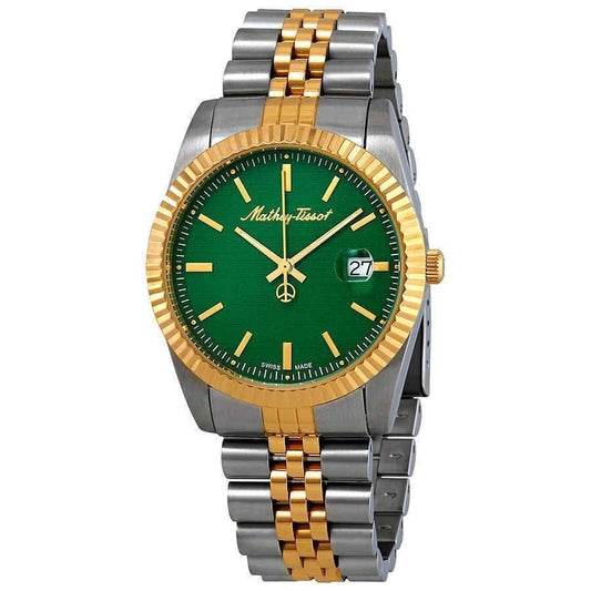 Mathey-Tissot Mathy III Two Tone Stainless Steel Green Dial Quartz H810BV Men's Watch