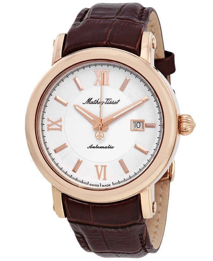 Mathey-Tissot Renaissance Genuine Leather Strap White Dial Automatic H9030PI Men's Watch