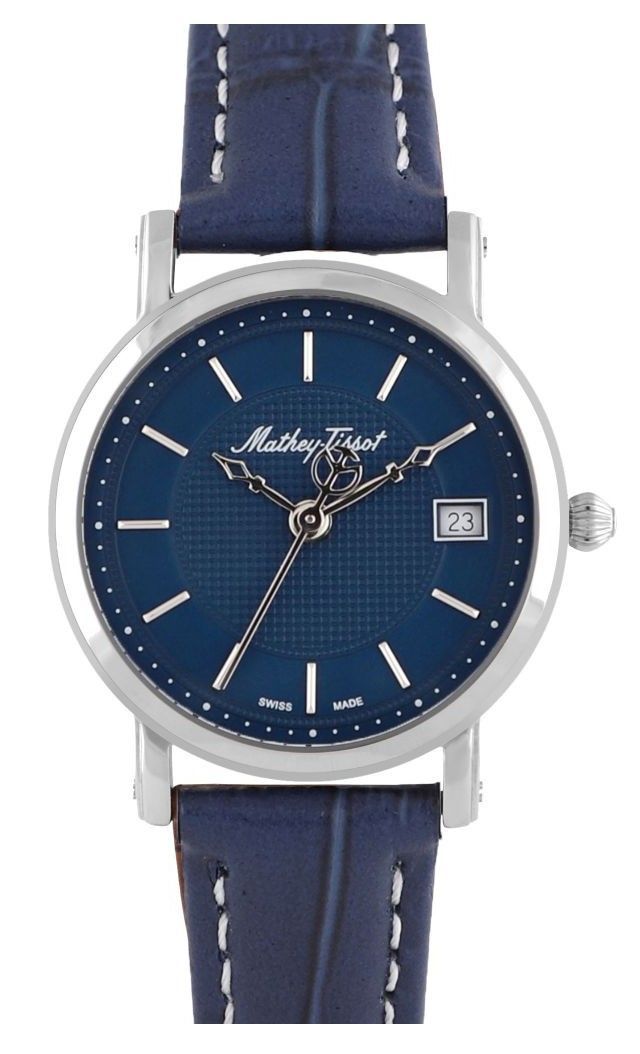 Mathey-Tissot City Leather Strap Blue Dial Quartz HB611251ABU Men's Watch