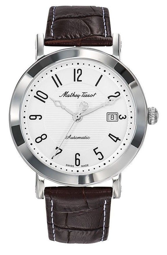 Mathey-Tissot City Leather Strap White Dial Automatic HB611251ATAG Men's Watch