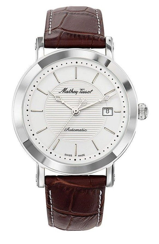 Mathey-Tissot City Leather Strap White Dial Automatic HB611251ATAI Men's Watch