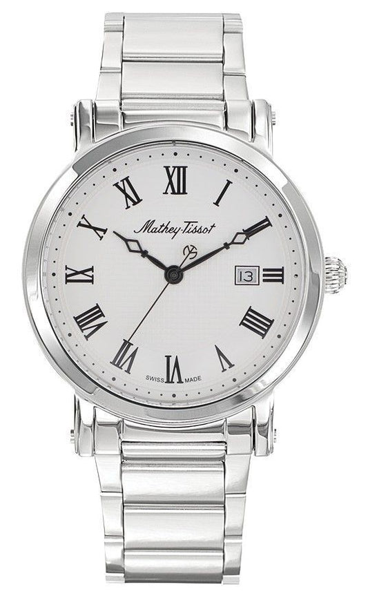 Mathey-Tissot City Metal Stainless Steel White Dial Quartz HB611251MABR Men's Watch