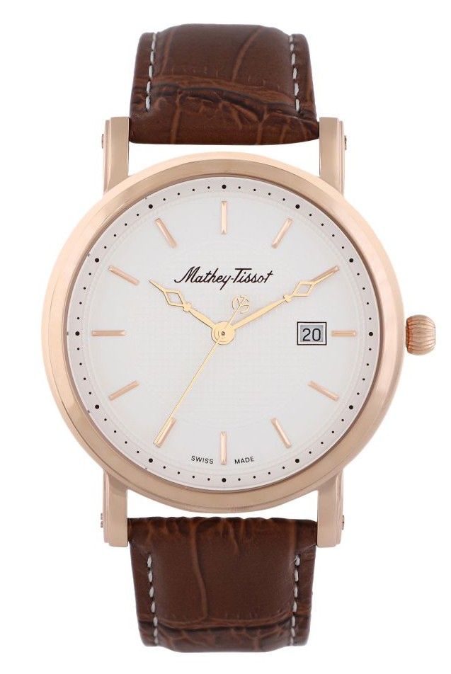 Mathey-Tissot City Leather Strap White Dial Quartz HB611251PI Men's Watch