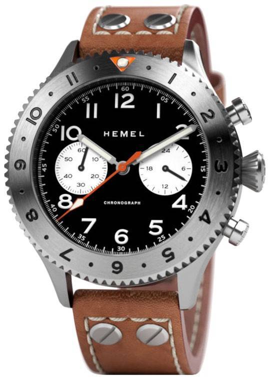 Hemel Reverse Panda Chronograph Ceramic Bezel Matte Black With Super-LumiNova C3 Dial Quartz HF13 100M Men's Watch