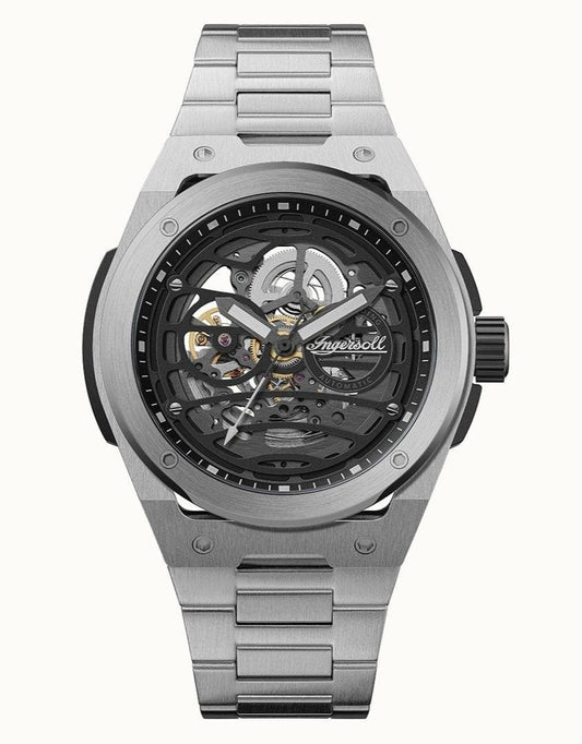 Ingersoll The Springfield Stainless Steel Black Skeleton Dial Automatic I15203 Men's Watch