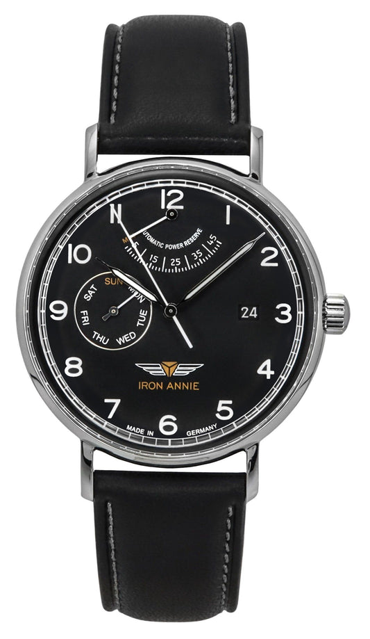 Iron Annie Amazonas Impression Leather Strap Black Dial Automatic 59602 Men's Watch