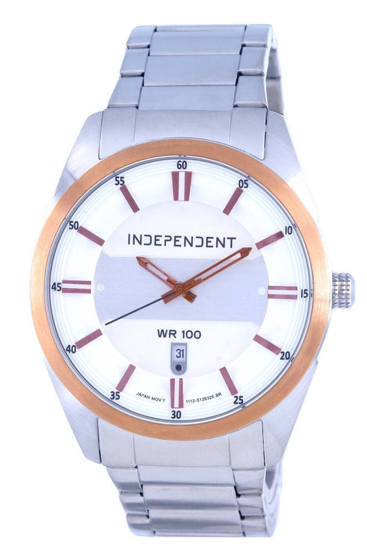 Independent Stainless Steel White Dial Quartz IB5-331-11 100M Men's Watch