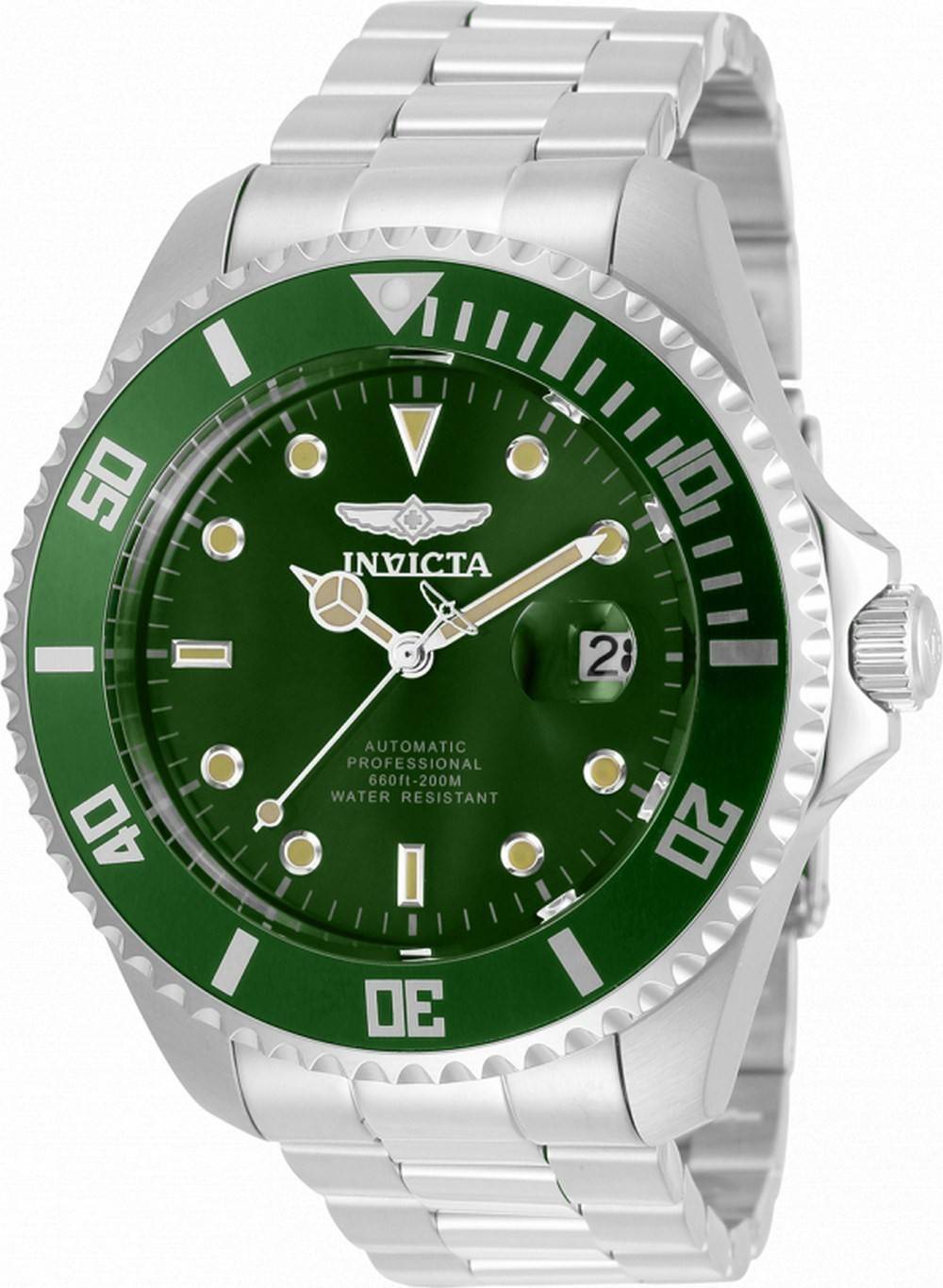 Invicta Pro Diver Green Dial Stainless Steel Automatic 35719 200M Men's Watch