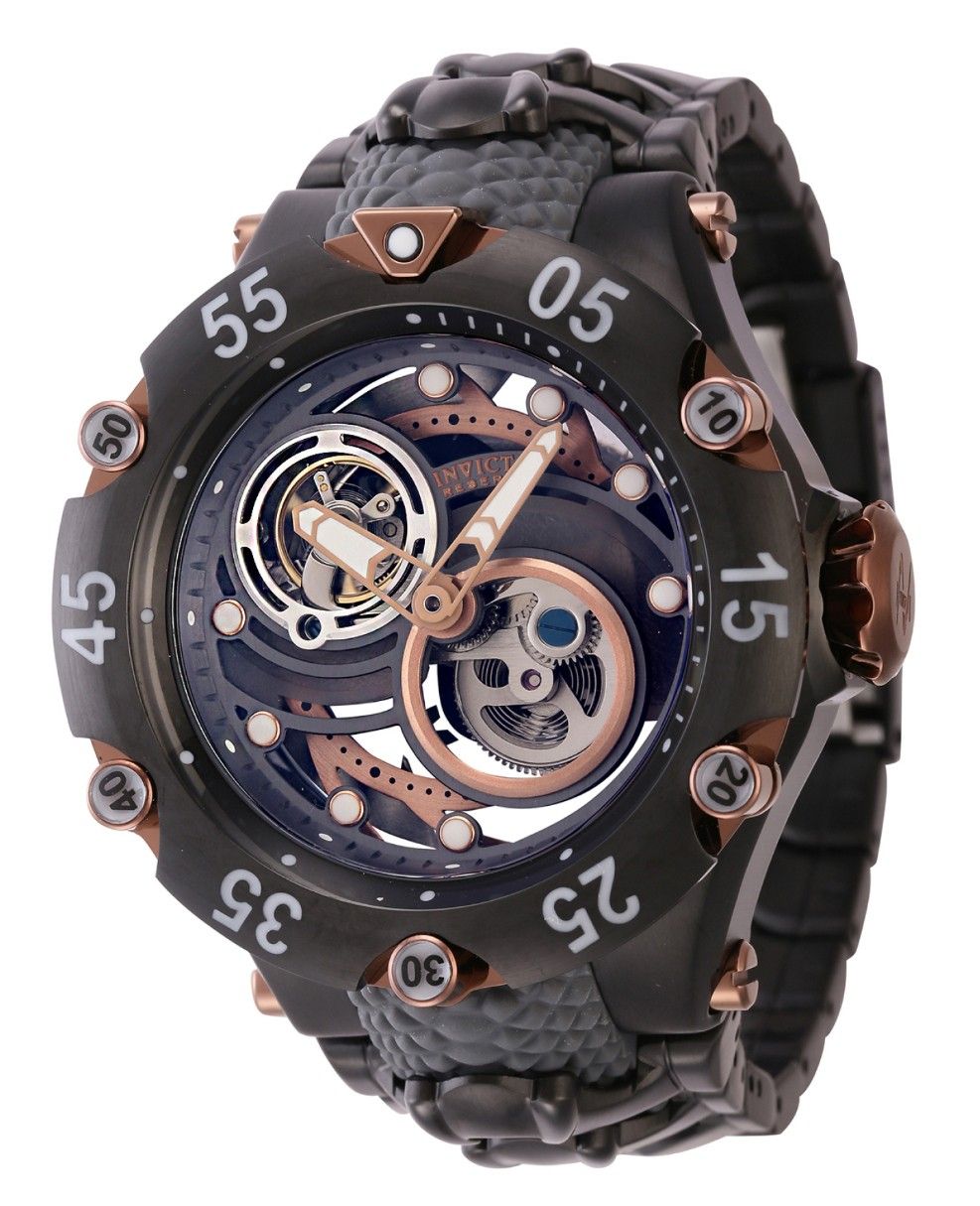 Invicta Reserve Venom Cobra Silicone Strap Gunmetal And Brown Dial Automatic Diver's 43917 200M Men's Watch