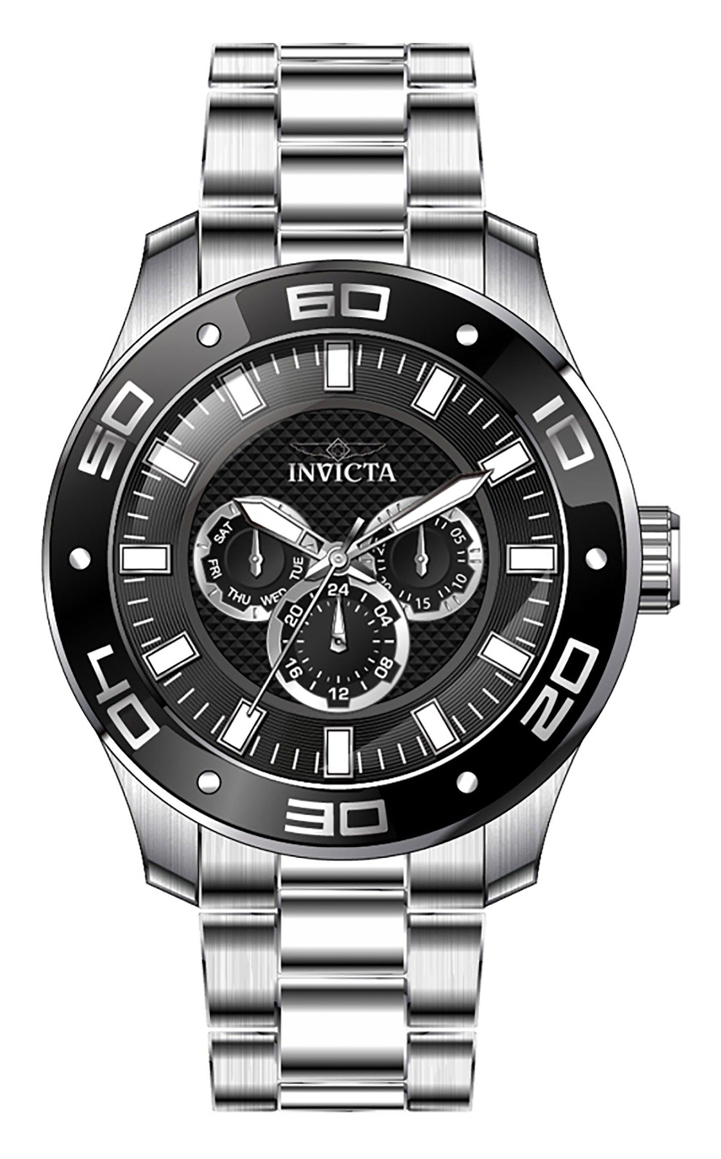 Invicta Pro Diver Scuba GMT Stainless Steel Black Dial Quartz 45756 100M Men's Watch