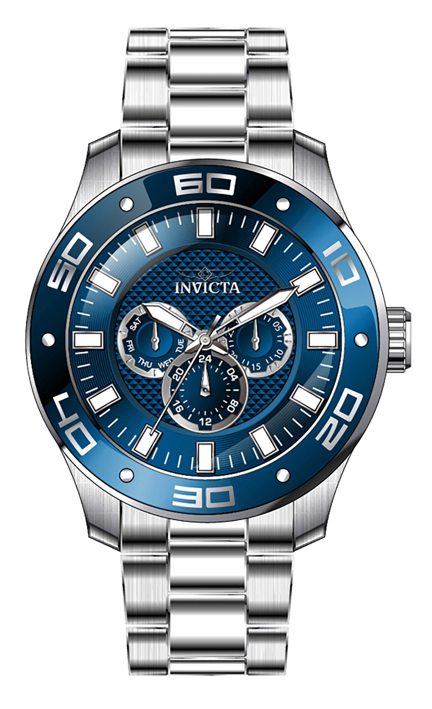 Invicta Pro Diver Scuba GMT Stainless Steel Blue Dial Quartz 45757 100M Men's Watch