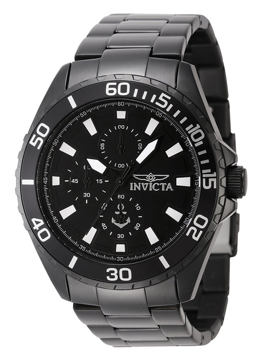 Invicta Ocean Voyage Chronograph Stainless Steel Black Dial Quartz 46284 Men's Watch