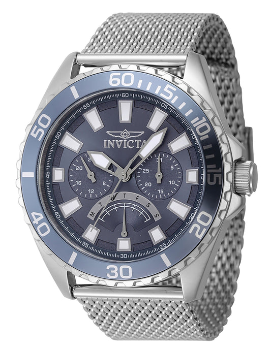 Invicta Pro Diver Retrograde GMT Stainless Steel Blue Dial Quartz 46905 Men's Watch