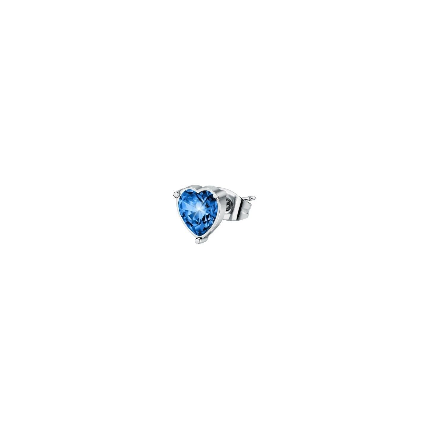 La Petite Story Single Steel Earrings With Blue Heart Crystal LPS02AQM52 For Women