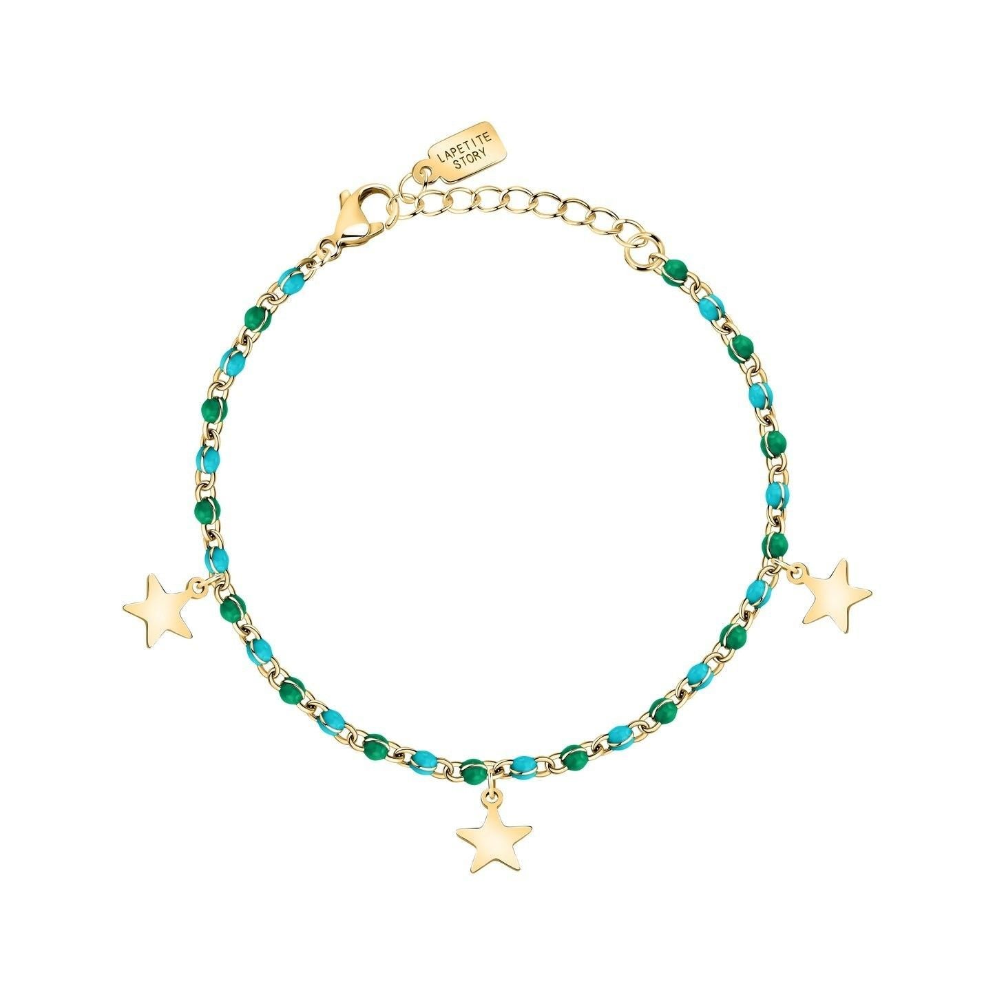La Petite Story Steel Bracelet With Green And Blue Enamel LPS05ARR98 For Women