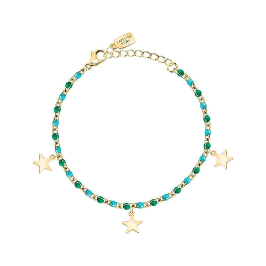 La Petite Story Steel Bracelet With Green And Blue Enamel LPS05ARR98 For Women