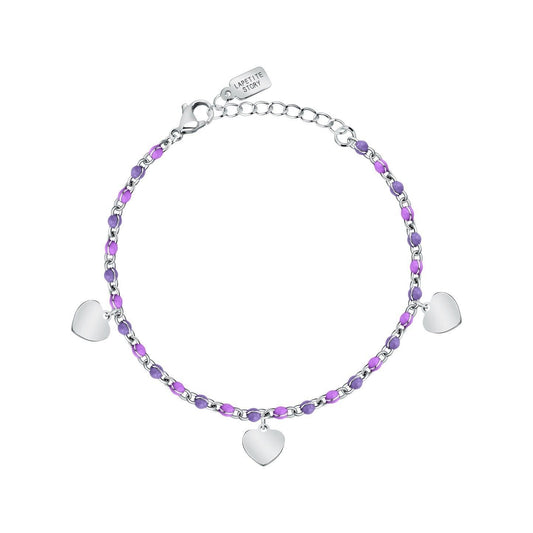 La Petite Story Steel Love Bracelet With Silver Hearts LPS05ASD54 For Women
