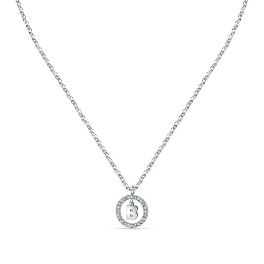 La Petite Story Letter B Steel Necklace With Clear Crystal LPS10ASF10 For Women