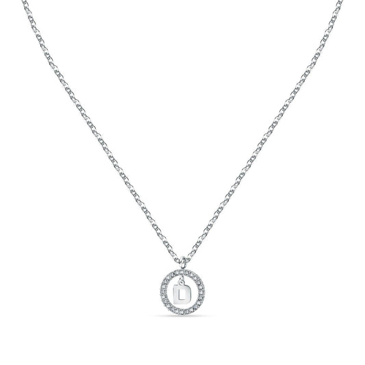 La Petite Story Letter D Steel Necklace With Clear Crystal LPS10ASF12 For Women