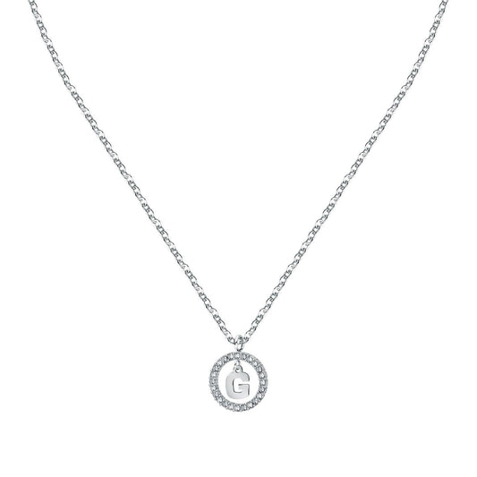 La Petite Story Letter G Steel Necklace With Clear Crystal LPS10ASF15 For Women