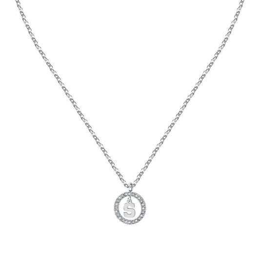 La Petite Story Letter S Steel Necklace With Clear Crystal LPS10ASF23 For Women