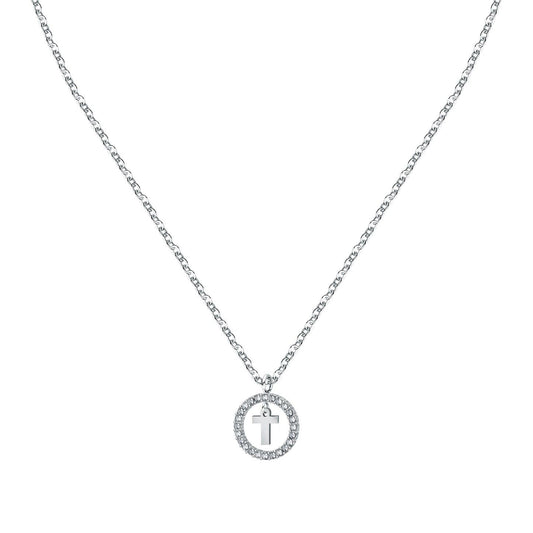 La Petite Story Letter T Steel Necklace With Clear Crystal LPS10ASF24 For Women