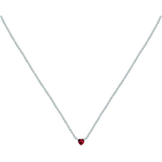 La Petite Story Steel Necklace With White And Red Heart Zircons LPS10AWV30 For Women
