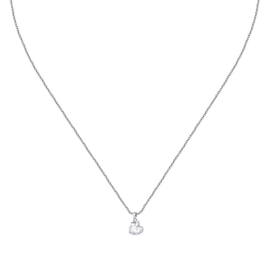 La Petite Story Silver Necklace With White Heart Zircons LPS10AWV31 For Women