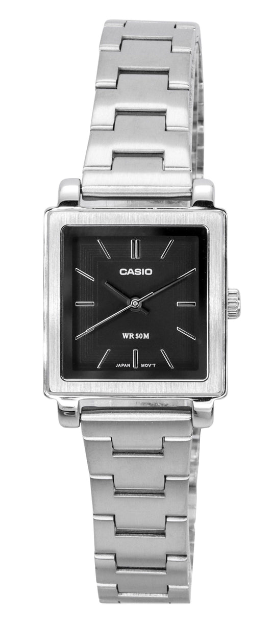 Casio Standard Analog Stainless Steel Black Dial Quartz LTP-E176D-1A Women's Watch