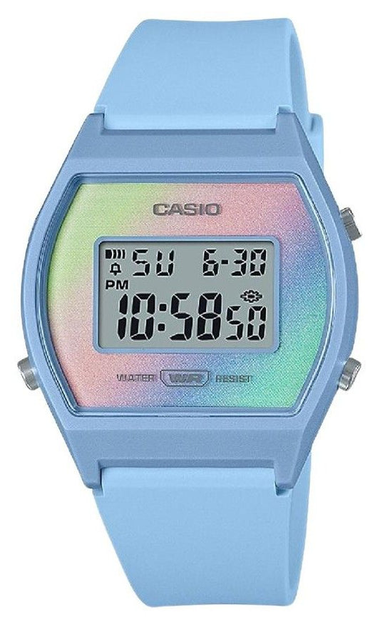 Casio Digital Blue Resin Strap Multicolor Dial Quartz LW-205H-2 Women's Watch