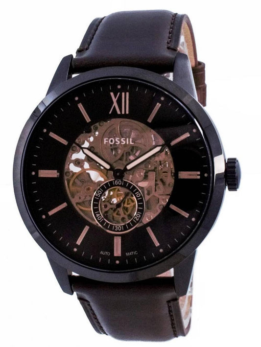 Fossil Townsman Brown Dial Automatic Skeleton ME3155 Men's Watch