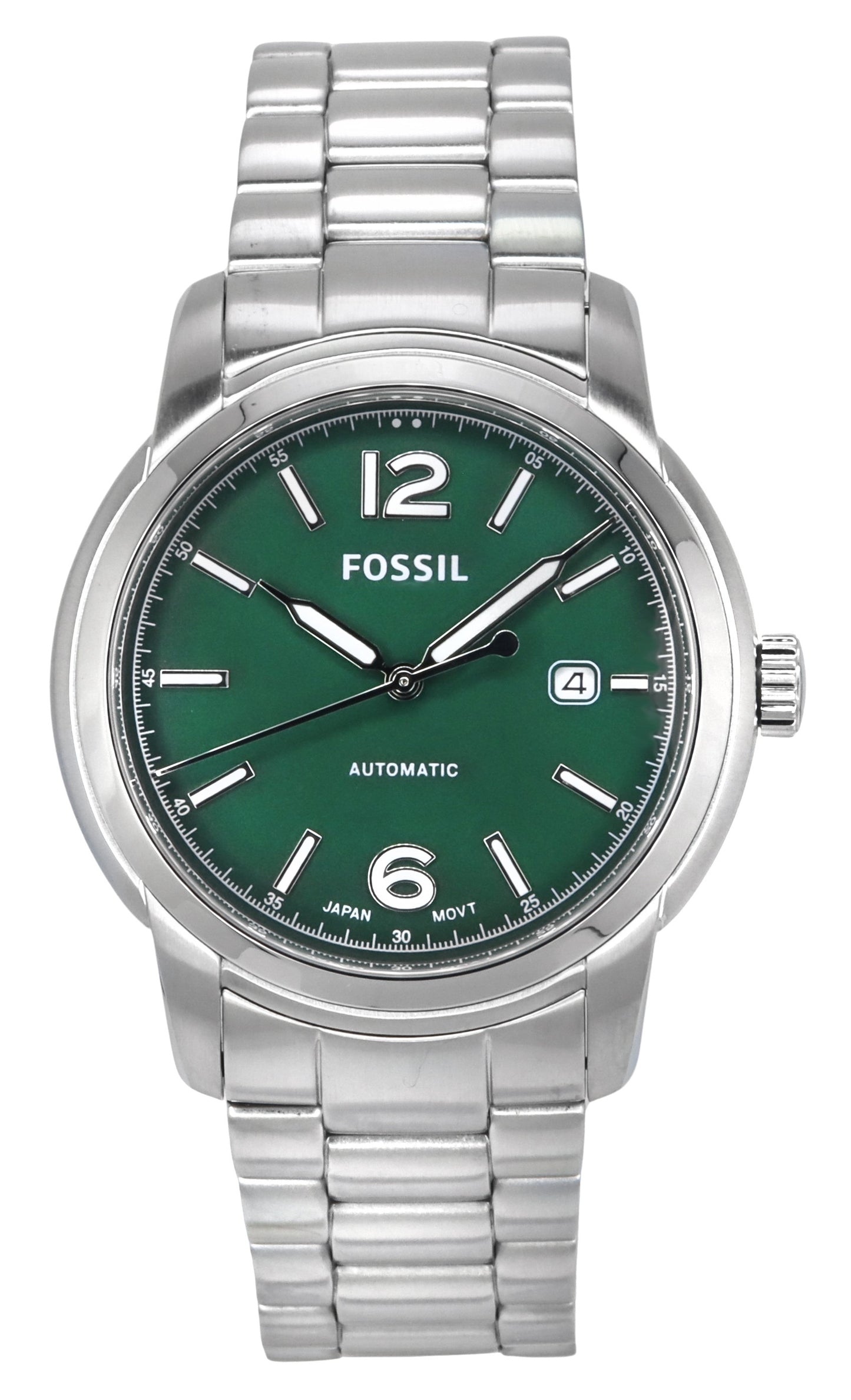 Fossil Heritage Stainless Steel Green Dial Automatic ME3224 Unisex Watch