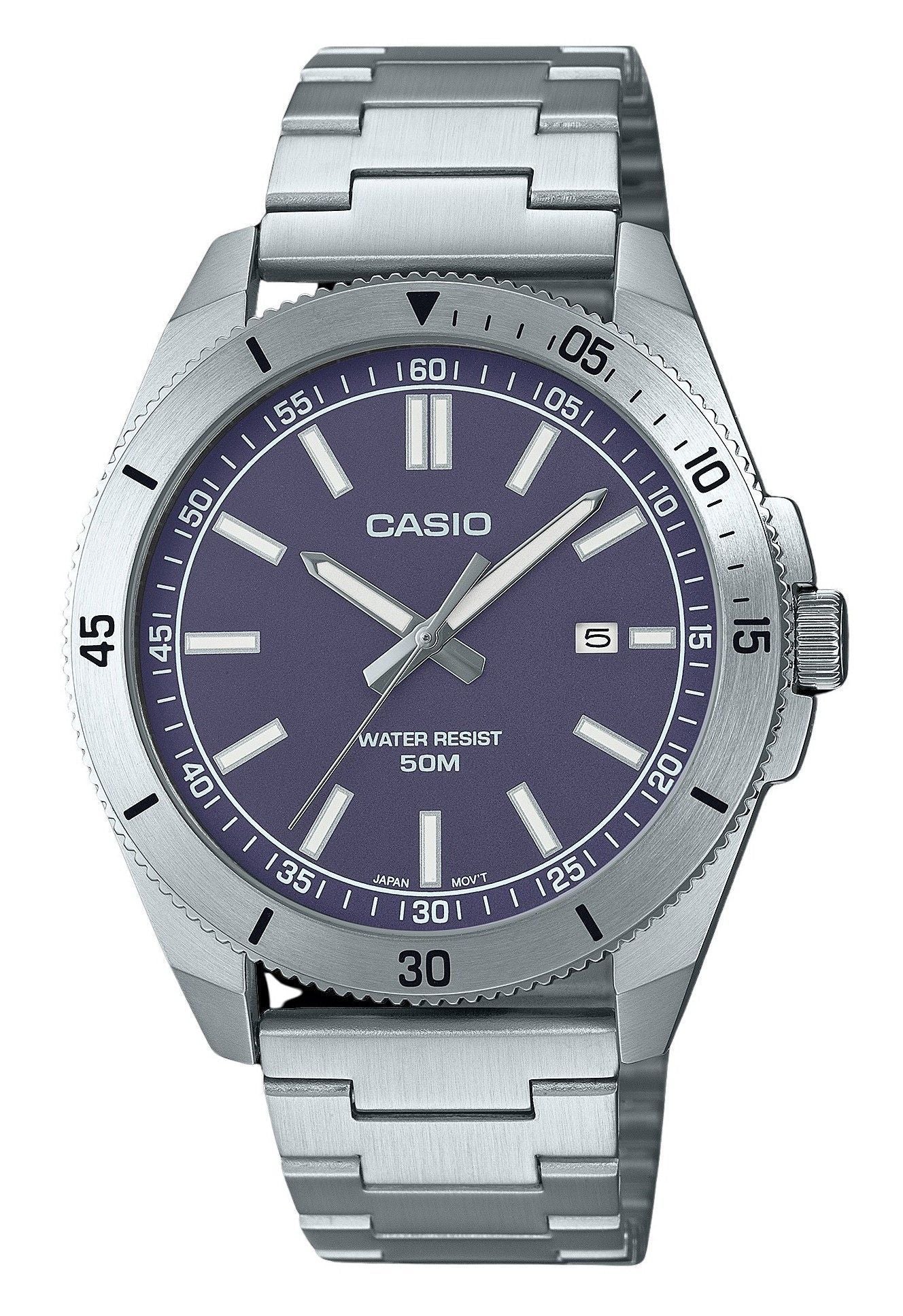 Casio Standard Analog Stainless Steel Blue Dial Quartz MTP-B155D-2E Men's Watch