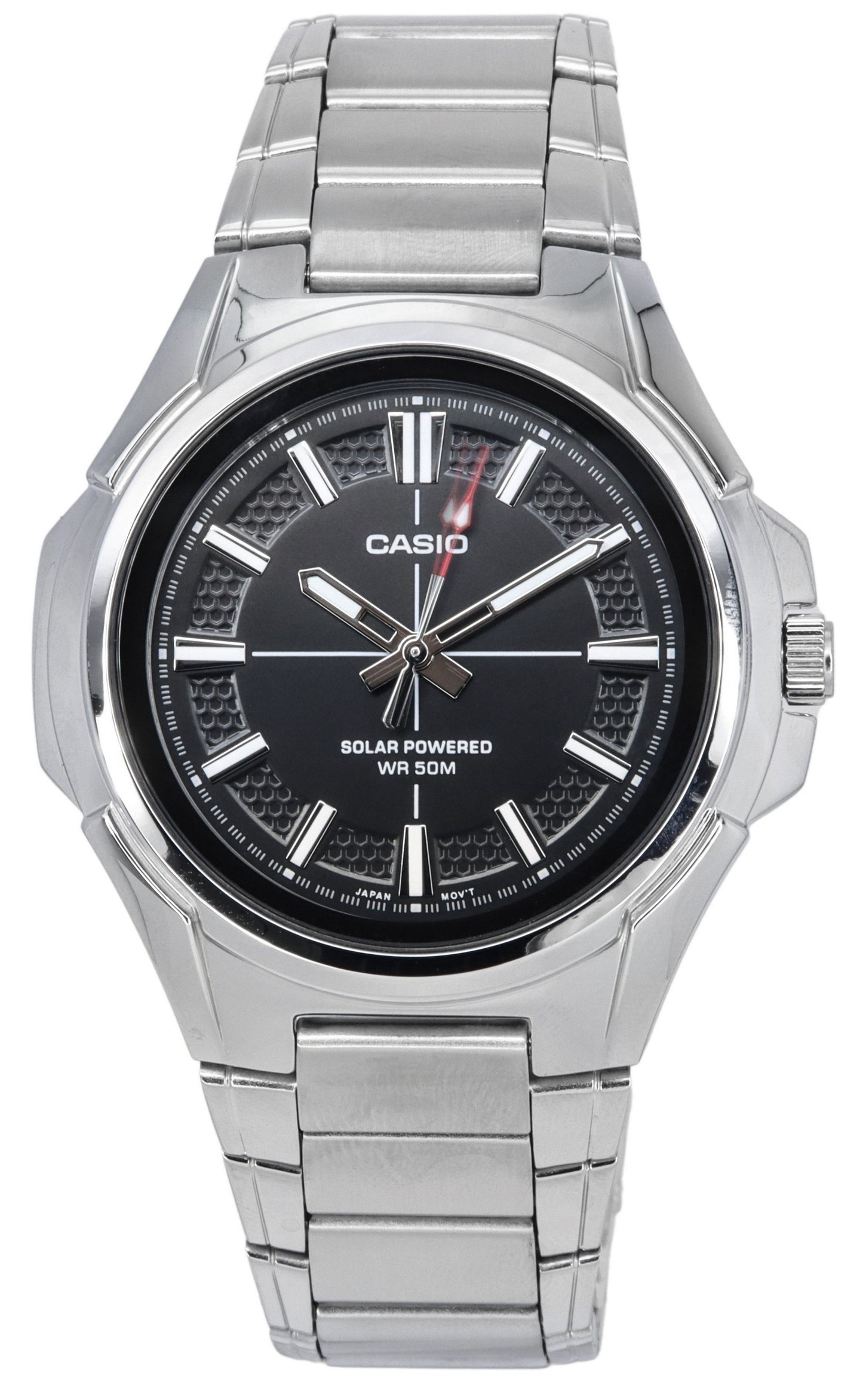 Casio Standard Analog Stainless Steel Black Dial Solar Powered MTP-RS100D-1A Men's Watch