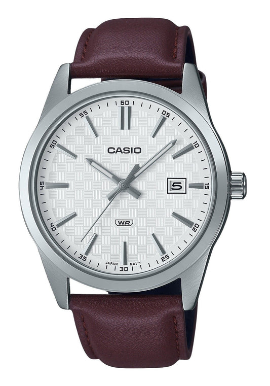 Casio Standard Analog Leather Strap White Dial Quartz MTP-VD03L-5A Men's Watch