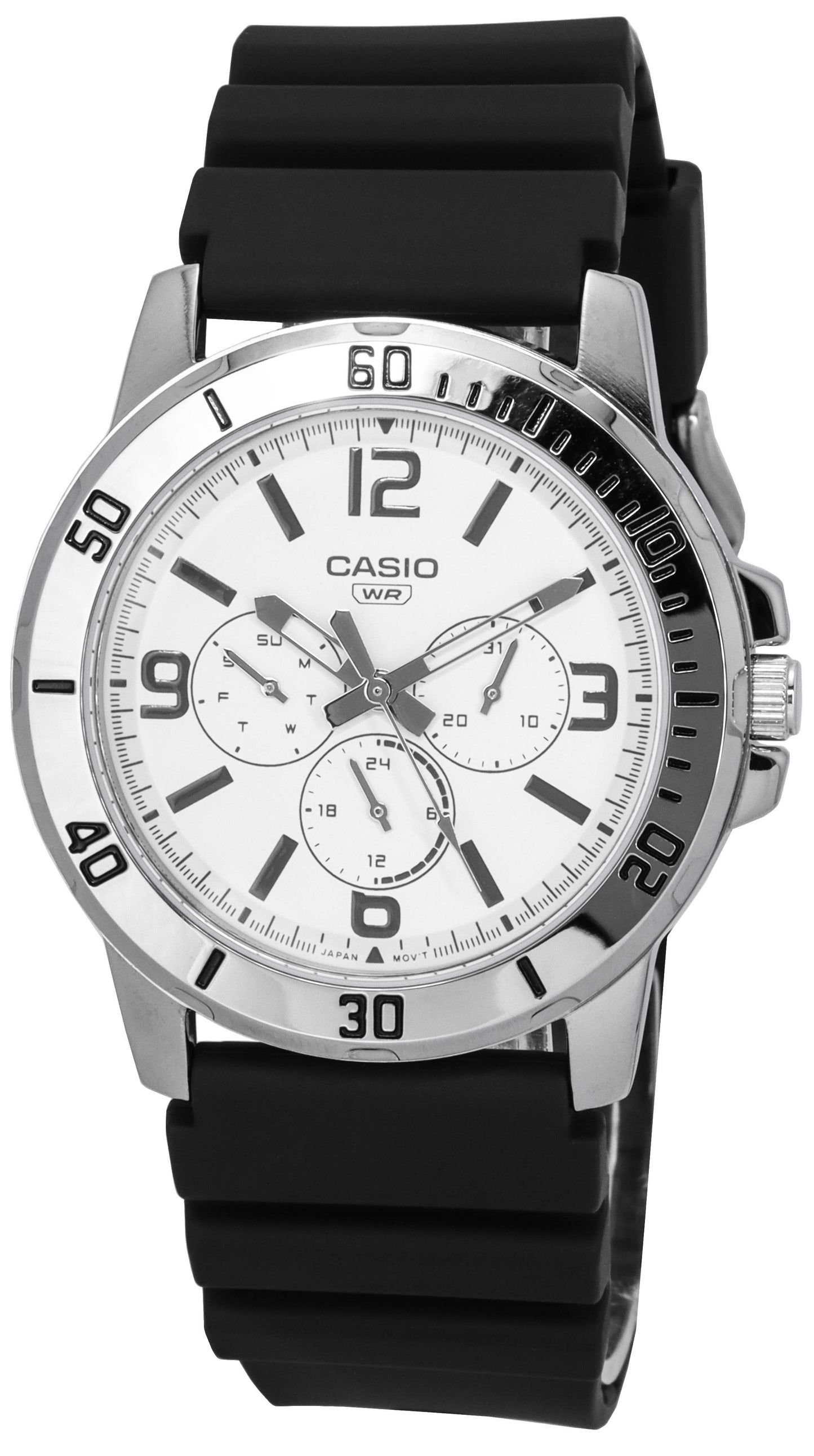 Casio Standard Analog Resin Strap White Dial Quartz MTP-VD300-7B MTPVD300-7B Men's Watch